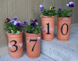 House Number Pots are Easy and Inviting